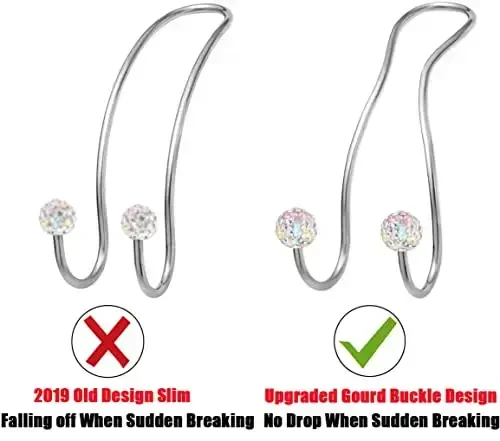 MTGOCHA Bling Purse Hook for Car Headrest, Upgraded Car Seat Hooks for Bag Handbag Holder Cute Purse Hanger for Car Bling Accessories for Women 2 Pack, Colorful - 4