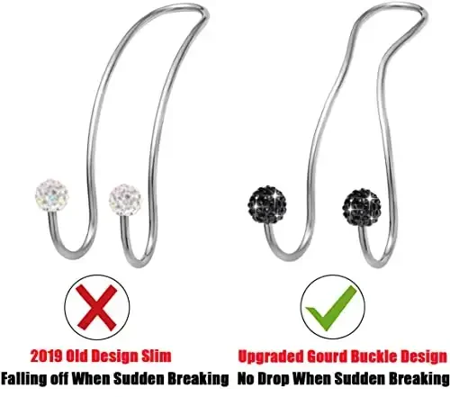 MTGOCHA Bling Purse Hook for Car Headrest, Upgraded Cute Car Seat Hooks for Bag Handbag, Durable Stainless Auto Purse Hanger Holder 2 Pack, Light Blue - 4