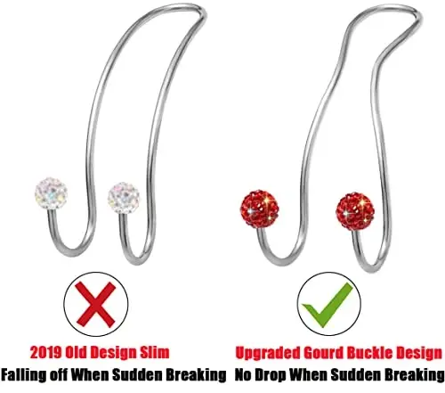 MTGOCHA Bling Purse Hook for Car Headrest, Upgraded Cute Car Seat Hooks for Bag Handbag, Durable Stainless Auto Purse Hanger Holder 2 Pack, Red - 5