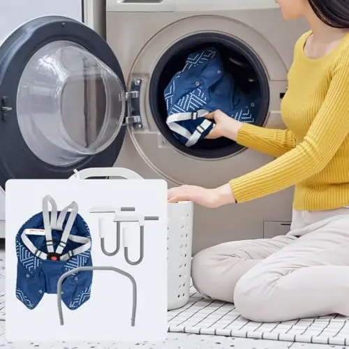 MTWML Portable High Chair for Table,Hook On High Chair That Attaches to Table,Space Saver Clip On Counter Seat for Baby,Easy Clean Baby Feeding Clamp Seat with Carry Bag for Travel(Stripe-Blue) - 6