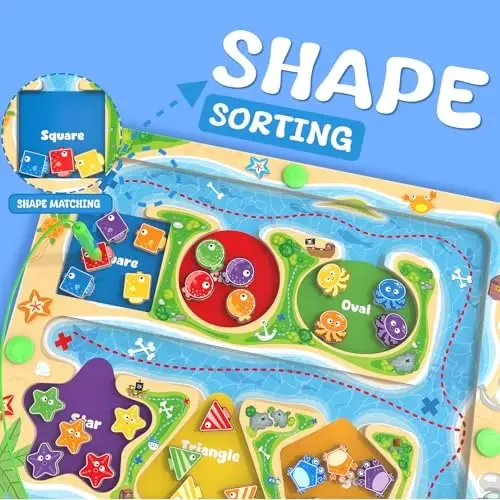 MTYOKILN Magnetic Color & Shape Maze - Montessori Toys for 3 4 5 Year Old, Color and Shape Sorting Toy, Montessori Toys for Kids Boys Girls Gifts Ages3+, Preschool Learning Activities - 2