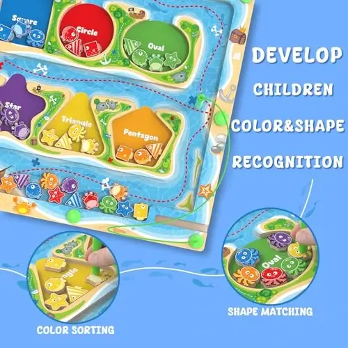 MTYOKILN Magnetic Color & Shape Maze - Montessori Toys for 3 4 5 Year Old, Color and Shape Sorting Toy, Montessori Toys for Kids Boys Girls Gifts Ages3+, Preschool Learning Activities - 4