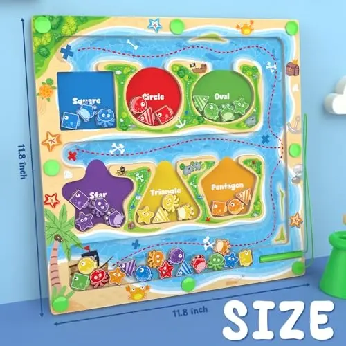 MTYOKILN Magnetic Color & Shape Maze - Montessori Toys for 3 4 5 Year Old, Color and Shape Sorting Toy, Montessori Toys for Kids Boys Girls Gifts Ages3+, Preschool Learning Activities - 6