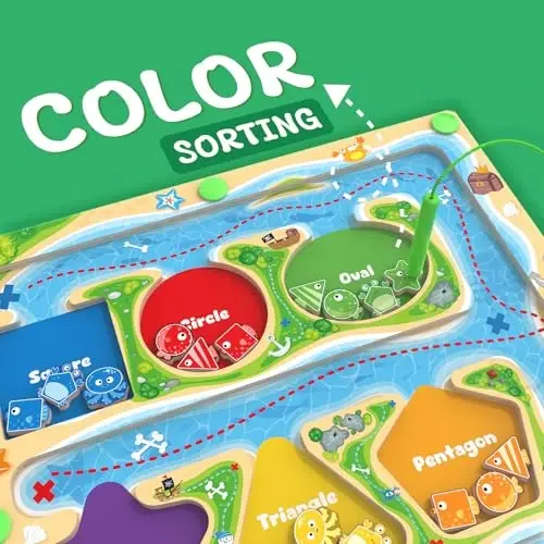 MTYOKILN Magnetic Color & Shape Maze - Montessori Toys for 3 4 5 Year Old, Color and Shape Sorting Toy, Montessori Toys for Kids Boys Girls Gifts Ages3+, Preschool Learning Activities - 3