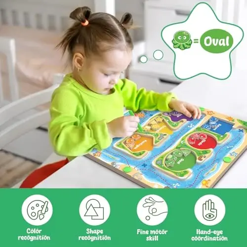 MTYOKILN Magnetic Color & Shape Maze - Montessori Toys for 3 4 5 Year Old, Color and Shape Sorting Toy, Montessori Toys for Kids Boys Girls Gifts Ages3+, Preschool Learning Activities - 5