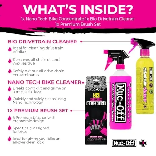 Muc-Off Nano Tech Bike Cleaner 1L | Biodegradable Formula, Safe on Carbon Fibre and All Surfaces | Breaks Down Dirt on a Molecular Level - MUC-OFF (1)