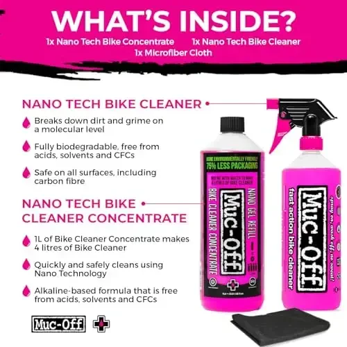 Muc-Off Nano Tech Bike Cleaner 1L | Biologik parchalanadigan formula, karbon tolali va barcha yuzalarda xavfsiz | Kirni molekulyar darajada parchalaydi - MUC-OFF (1)