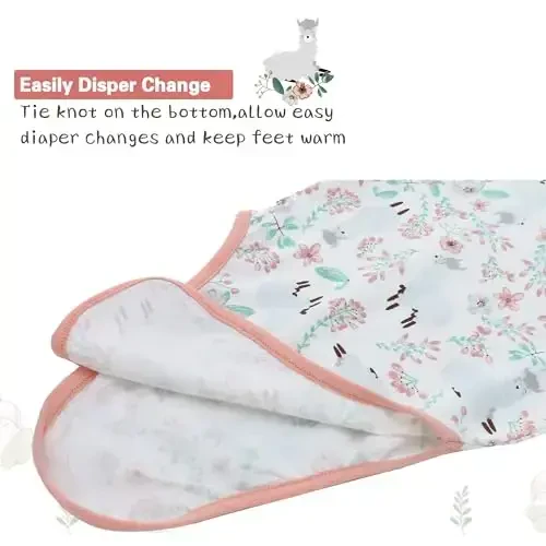 Miracle Baby Newborn Knotted Gown with Hat Set, 3 Pack Newborn Nightgowns, Baby Sleeper Gowns with Mitten Cuffs for Boys Girls 6-12 Months - 5