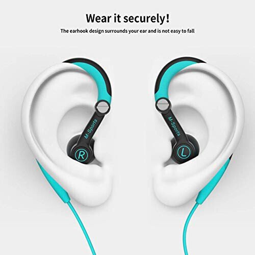 Mucro USB C Headphones Wired Earbuds with Over Ear Hooks for Sport/Running/Gym, in Ear Type C Earphone for Samsung, Google, Oneplus and Other Smartphones - 4