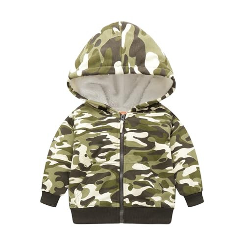 Mud Kingdom Boys Girls Full-Zip Hooded Sweatshirt Fur Lined Funny Pattern 6 Months-8 Years - 1