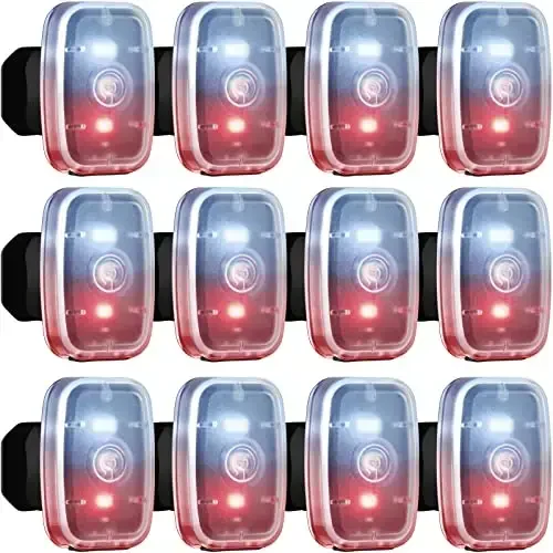 Mudder yuguruvchilar uchun chiroqlar Qayta zaryadlanuvchi LED xavfsizlik lampalari USB orqali zaryadlanuvchi qisqichli stroboskop Velosiped orqa chiroqlari 5 rejimli miltillovchi velosiped chiroqlari tun qorong'usida yurish, sayr qilish, uy hayvonlari itlari uchun - 1