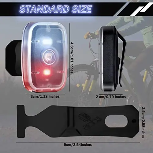 Mudder Yuguruvchilar uchun chiroqlar Qayta zaryadlanuvchi LED xavfsizlik lampalari USB qayta zaryadlanuvchi Klip Stroboskop Velosiped orqa chiroqlari 5 rejimli Miltillovchi Velosiped chiroqlari Tungi sayr qilish, yurish, uy hayvonlari uchun it - 3