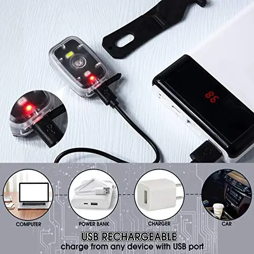 Mudder Yuguruvchilar uchun chiroqlar Qayta zaryadlanuvchi LED xavfsizlik lampalari USB qayta zaryadlanuvchi Klip Stroboskop Velosiped orqa chiroqlari 5 rejimli Miltillovchi Velosiped chiroqlari Tungi sayr qilish, yurish, uy hayvonlari uchun it - 5