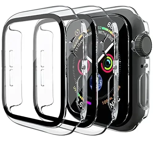 Mugust 3 Pack Apple Watch Series 3 38mm uchun g'ilof Qattiq kompyuter g'ilofi закаленное shisha ekran himoyachisi Suv o'tkazmaydigan chizishga qarshi HD Ultra yupqa to'liq himoya qopqog'i iWatch 38mm uchun (Shaffof) - 1