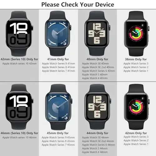 Mugust 3 Pack Case for Apple Watch Series 10 46mm Qattiq PC G'ilof закалённое oynali Ekran himoyachisi Suv o'tkazmaydigan tirnalishga qarshi o'ta yupqa himoya qopqog'i, shaffof/atirgul oltin/yulduz nuri - 2