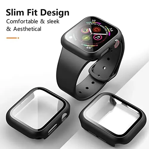 Mugust 3 Pack Case for Apple Watch Series 10 46mm Hard PC Case with Tempered Glass Screen Protector Waterproof Anti-Scratch Ultra-Thin Protective Cover for iWatch Series 10 46mm, Black - 5