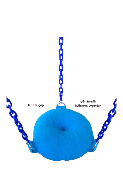 Muhabbet Kuşu Yuvarlak Simit Salıncak Çift Taraflı Salıncak Oyuncak Mavi - 3