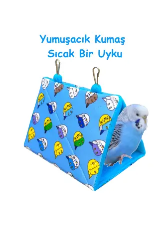 Muhabbet Kuşu Yuvası Uyku Hamağı Çadırı Mavi MhbtModazonek00 - 1