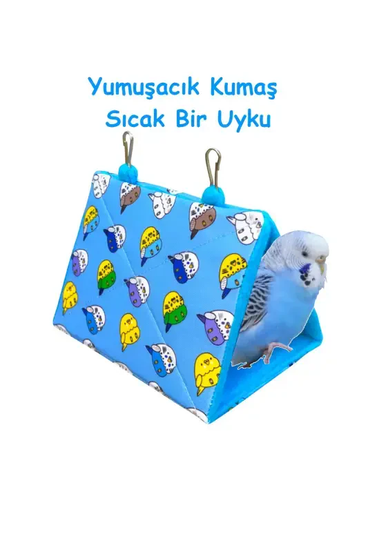 Muhabbet Kuşu Yuvası Uyku Hamağı Çadırı Mavi MhbtModazonek00 - KUŞARKADAŞIM