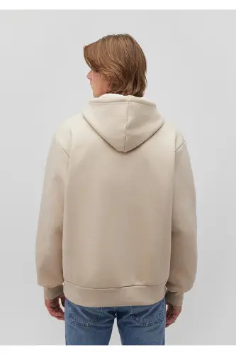 Mühür Logo Baskılı Kapüşonlu Bej Sweatshirt 0s10192-70143 - Gri-70143 - 4