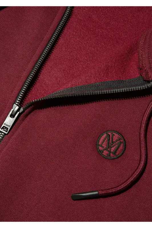 Mühür Logo Nakışlı Kapüşonlu Fermuarlı Bordo Sweatshirt 066979-70426 - Bordo-70426 - 7