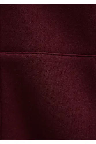 Mühür Logo Nakışlı Kapüşonlu Fermuarlı Bordo Sweatshirt 066979-70426 - Bordo-70426 - 8