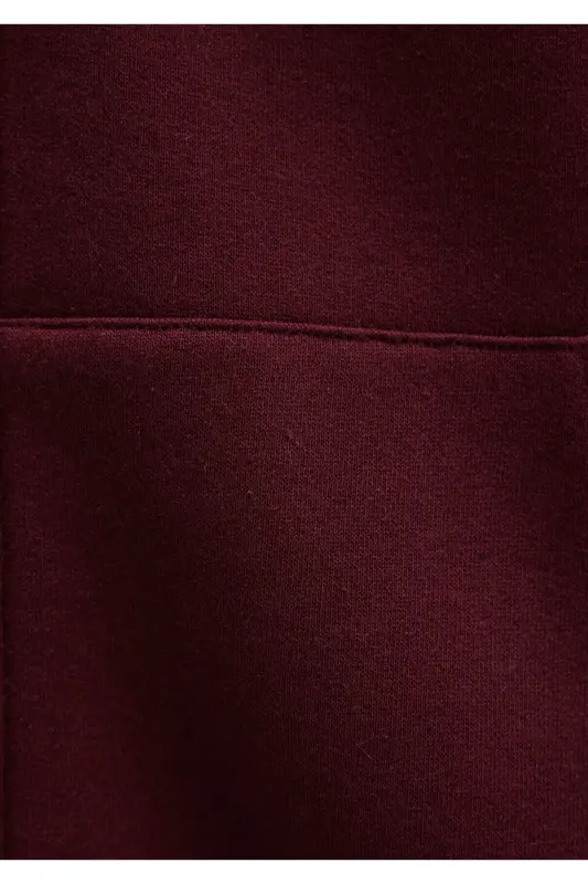 Mühür Logo Nakışlı Kapüşonlu Fermuarlı Bordo Sweatshirt 066979-70426 - Bordo-70426 - 8