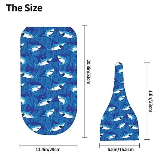 Muishi Blue Sharks Newborn Swaddle Blankets Hat Sets Soft Baby Receiving Blanket Swaddle Sack for Baby Shower Infant Boy Girl Gift - 5