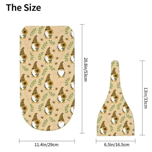 Muishi Gnomes Bees Sunflowers Newborn Swaddle Blankets Hat Sets Soft Baby Receiving Blanket Swaddle Sack for Baby Shower Infant Boy Girl Gift - 5