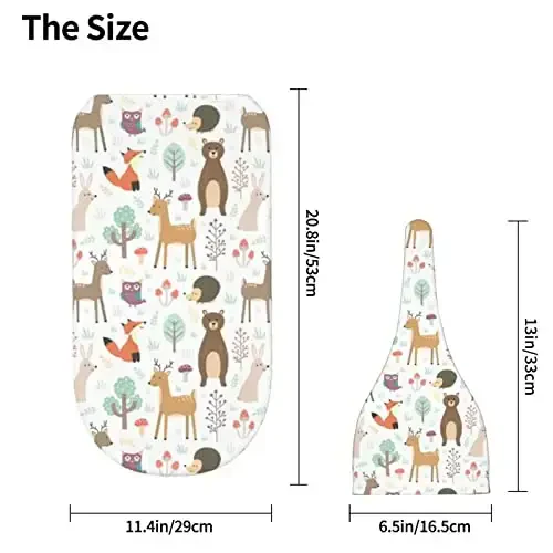 Muishi Cute Animals Fox Bear Deer Newborn Swaddle Blankets Hat Sets Soft Baby Receiving Blanket Swaddle Sack for Baby Shower Infant Boy Girl Gift - 5