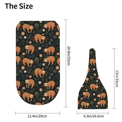 Muishi Funny Cute Sloth On Tree Branch Newborn Swaddle Blankets Hat Sets Soft Baby Receiving Blanket Swaddle Sack for Baby Shower Infant Boy Girl Gift - 5