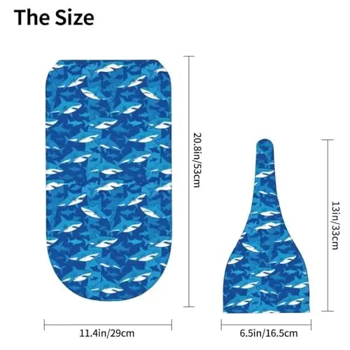 Muishi Blue Sharks Newborn Swaddle Blankets Hat Sets Soft Baby Receiving Blanket Swaddle Sack for Baby Shower Infant Boy Girl Gift - 5