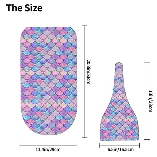 Muishi Mermaid Scales Newborn Swaddle Blankets Hat Sets Soft Baby Receiving Blanket Swaddle Sack for Baby Shower Infant Boy Girl Gift - 5