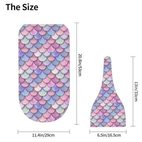 Muishi Mermaid Scales Newborn Swaddle Blankets Hat Sets Soft Baby Receiving Blanket Swaddle Sack for Baby Shower Infant Boy Girl Gift - 5