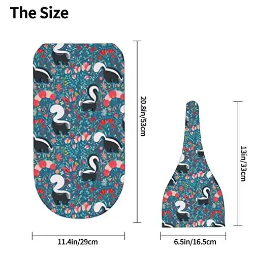 Muishi Cute Floral Skunks Newborn Swaddle Blankets Hat Sets Soft Baby Receiving Blanket Swaddle Sack for Baby Shower Infant Boy Girl Gift - 5