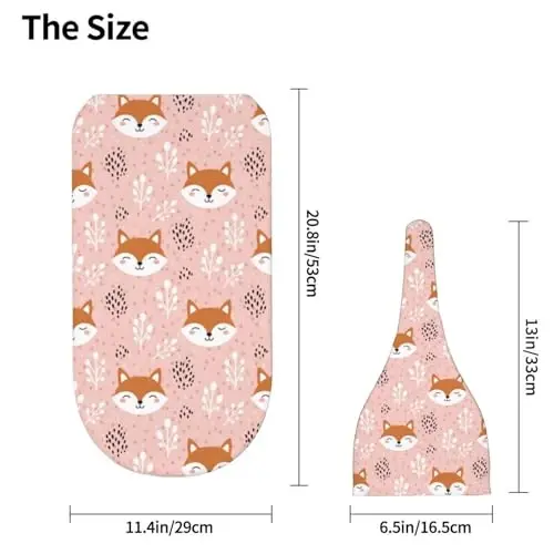 Muishi Cute Fox Pink Newborn Swaddle Blankets Hat Sets Soft Baby Receiving Blanket Swaddle Sack for Baby Shower Infant Boy Girl Gift - 5