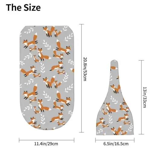 Muishi Cute Foxes Leaves Gray Newborn Swaddle Blankets Hat Sets Soft Baby Receiving Blanket Swaddle Sack for Baby Shower Infant Boy Girl Gift - 5