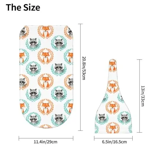 Muishi Watercolor Fox Raccoon Newborn Swaddle Blankets Hat Sets Soft Baby Receiving Blanket Swaddle Sack for Baby Shower Infant Boy Girl Gift - 5