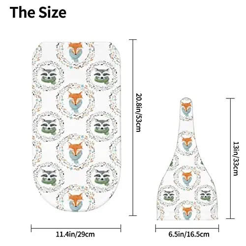 Muishi Watercolor Fox Raccoon Newborn Swaddle Blankets Hat Sets Soft Baby Receiving Blanket Swaddle Sack for Baby Shower Infant Boy Girl Gift - 5