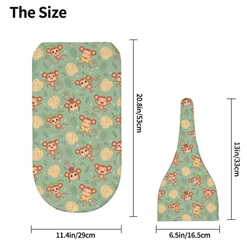 Muishi Wild Cute Animals Monkey On Tree Newborn Swaddle Blankets Hat Sets Soft Baby Receiving Blanket Swaddle Sack for Baby Shower Infant Boy Girl Gift - 5