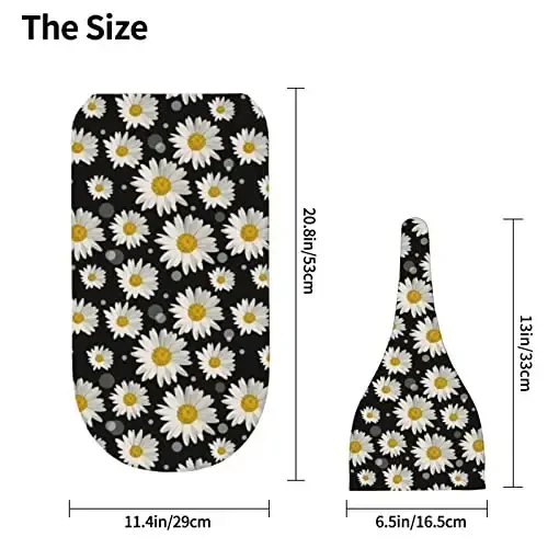 Muishi White Daisies Newborn Swaddle Blankets Hat Sets Soft Baby Receiving Blanket Swaddle Sack for Baby Shower Infant Boy Girl Gift - 5