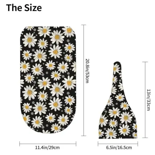 Muishi White Daisies Newborn Swaddle Blankets Hat Sets Soft Baby Receiving Blanket Swaddle Sack for Baby Shower Infant Boy Girl Gift - 5