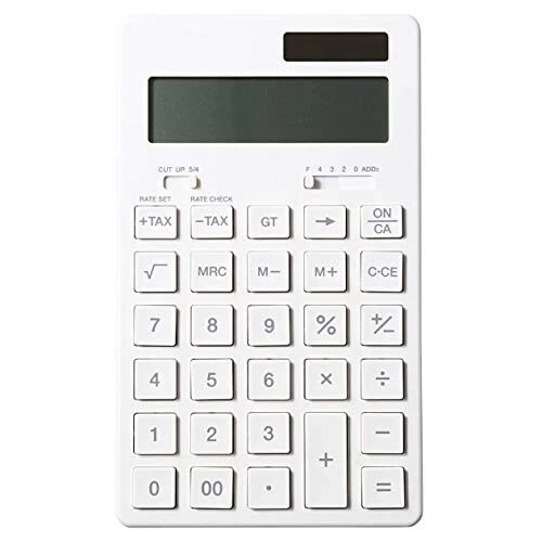 MUJI 37355538 Calculator, Normal Calculator, White, 12 Digits (KK-1154MS) - 1