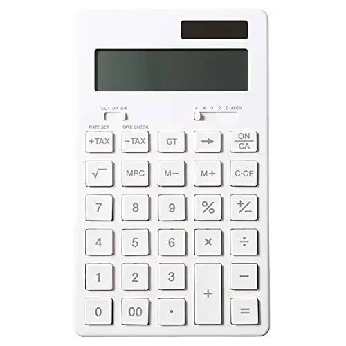 MUJI 37355538 Calculator, Normal Calculator, White, 12 Digits (KK-1154MS) - 1
