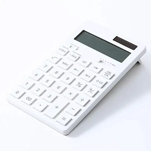 MUJI 37355538 Hesap Makinesi, Normal Hesap Makinesi, Beyaz, 12 Haneli (KK-1154MS) - MUJI (1)