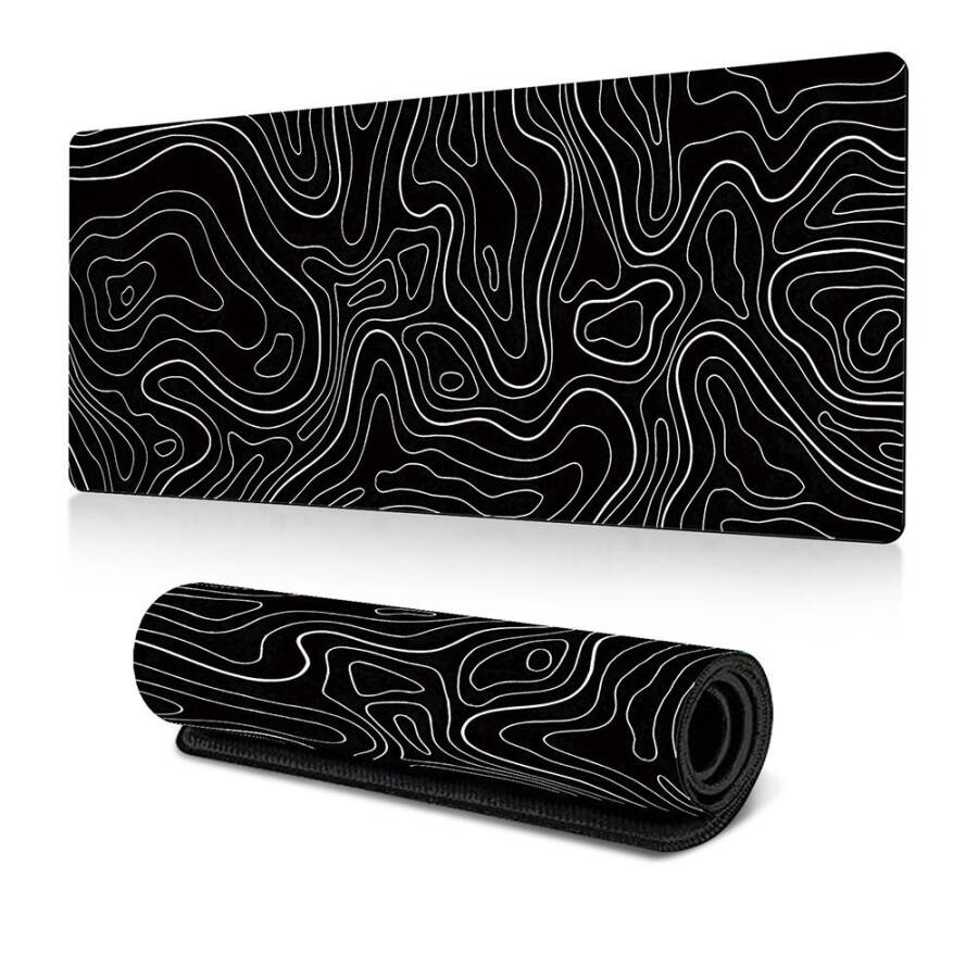 Mükemmel Sirpanishli Topografik Oq Gaming Mouse Pad - 25