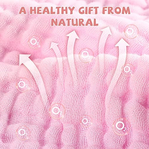 MUKIN Baby Washcloths and Burp Cloths, Soft Absorbent Towels for Newborns, 6 Pack, 12x12 Inches (Pink) - 33