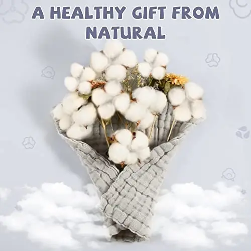 MUKIN Baby Washcloths - Newborn uchun yumshoq yuz lattalari, absorbent hammom yuz sochiqlari, bolalar salfetkalari, qaytarish lattalari yoki yuz sochiqlari, dush sifatida chaqaloqlar ro'yxati. 6-12x12 dyuymli paket (kulrang) - 2