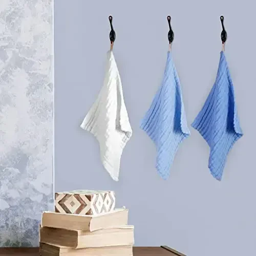 MUKIN Baby Washcloths - Yangi tug'ilgan chaqaloqlar uchun yumshoq yuz sochiqlari, absorbent hammom salfetkalari, qaytaruvchi matolar yoki sochiqlar, dush sifatida chaqaloqlarni ro'yxatga olish. 6 dona 12x12 dyuymli paket (ko'k) - 6