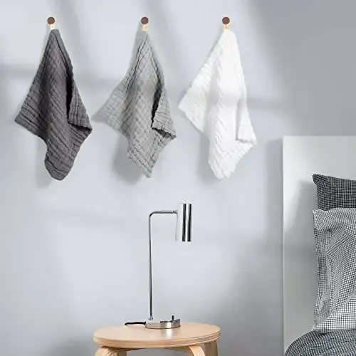 MUKIN Baby Washcloths - Soft Face Cloths for Newborn, Absorbent Bath Face Towels, Baby Wipes, Burp Cloths or Face Towels, Baby Registry as Shower. Pack of 6-12x12 inches (Grey) - 6